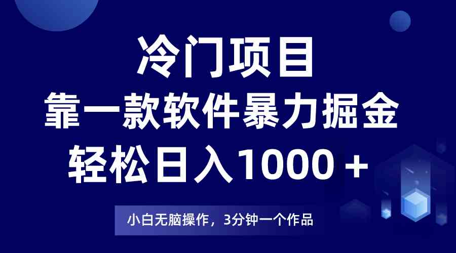 （9791期）冷门项目，靠一款软件暴力掘金日入1000＋，小白轻松上手第二天见收益-大大联盟