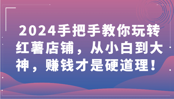 2024手把手教你玩转红薯店铺，从小白到大神，赚钱才是硬道理！-大大联盟