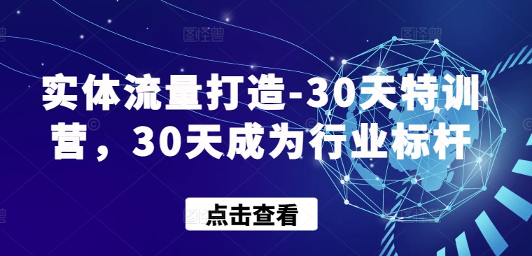 实体流量打造-30天特训营，30天成为行业标杆-大大联盟